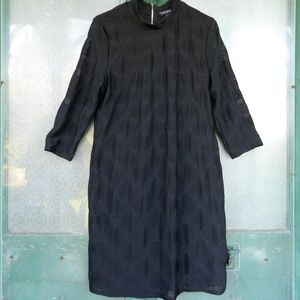Tribal Femme Textured Black Dress